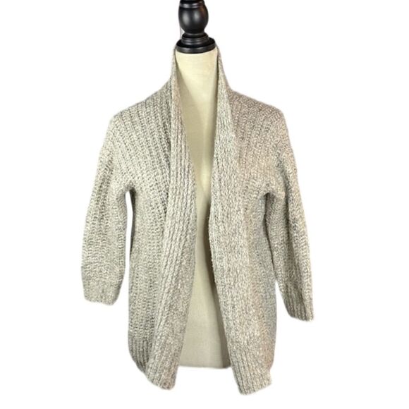 Primark Grey Chunky Knit Open Cardigan Sweater with 3/4 Sleeves (Size: XS) - Picture 2 of 16